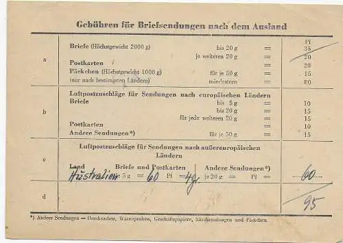 Nachträgliche Portoeinforderung: Berlin-Meiningen, 1955, Nachgebühr, Taxe