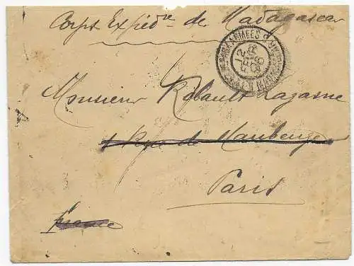 Feldpost Madagaskar nach Paris, 1896