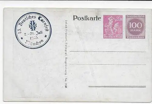 Postkarte - Ganzsache- Deutsches Turnfest München, 1923