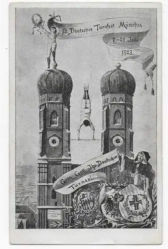 Postkarte - Ganzsache- Deutsches Turnfest München, 1923