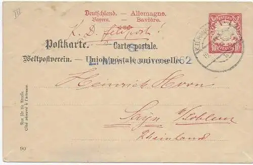 Feldpost I. WK aus Rumänien nach Sayn, Koblenz 1917