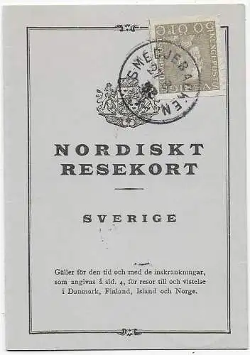 Reisepass Schweden, Smedjebacken, 1938, Merakerbanen