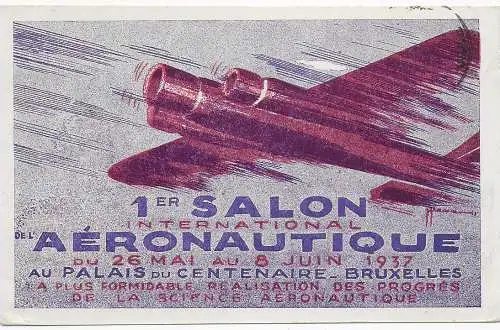 1ere Salon Aeronautique, 1937, Bruxelles via Paris