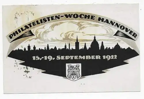 Philatelisten Woche Hannover, 1922 mit Sondestempel