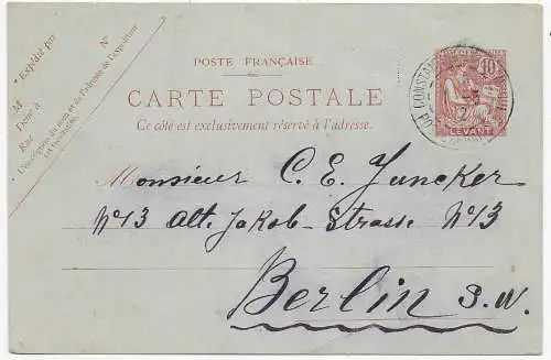 Constantinople Poste Francaise, Levante nach Berlin