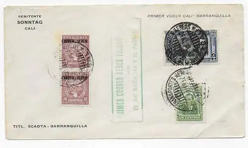 Flugpost Primer Vuelo Cali-Barranquilla, 1932