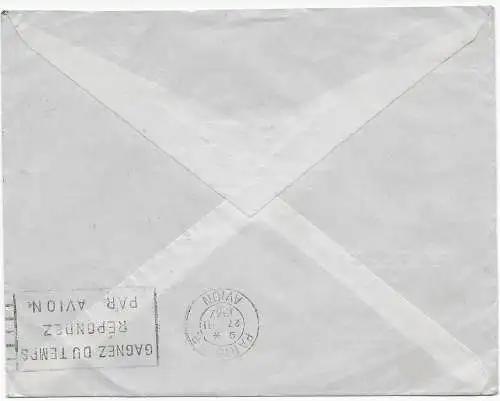 Air mail British Post office Tetuan, 1937 to Bad Homburg