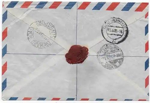 Malaya/Singapore air mail nach Hannover, - Telefunken 1955