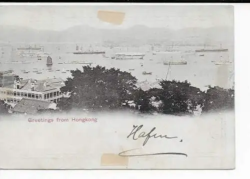  picture post card Hongkong 1899 to Kiel/Germany