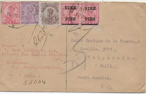 Mambalam, Saidapet-Madras 1922 to Chile - Valparaiso