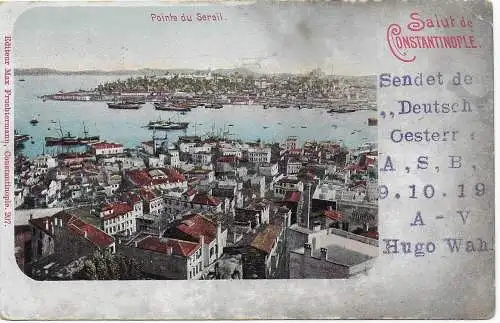 Ansichtskarte Constantinople, nach Bischofswerda, 1919