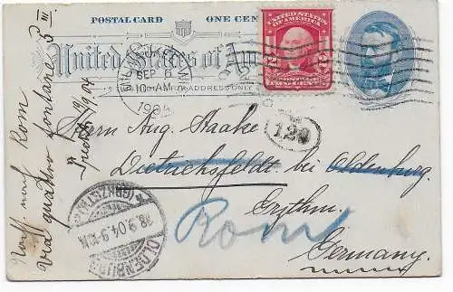 picture post card Miliwa Lake Wis 1904 to Oldenburg