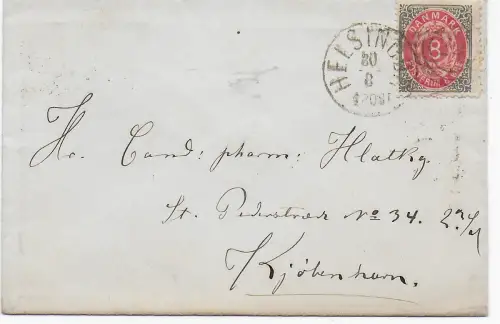 Helingør nach Kopenhagen Inlandsbrief 4 øre