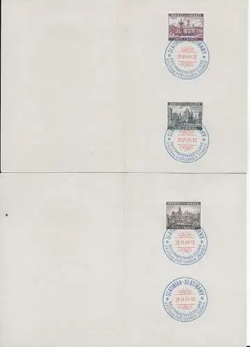 9x: mehrere Folder Briefmarken Ausstrellung Slatinan, 1941