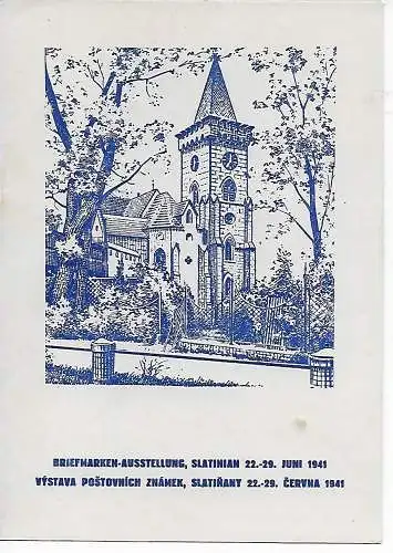 9x: mehrere Folder Briefmarken Ausstrellung Slatinan, 1941