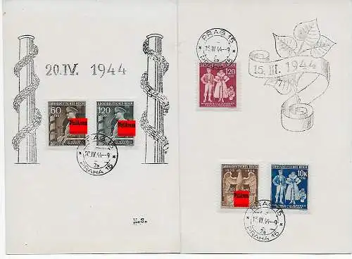 9x: mehrere Folder Briefmarken Ausstrellung Slatinan, 1941