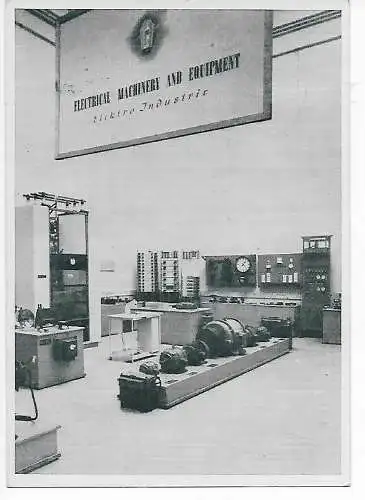 Ansichtskarte Exportschau München 1946/47 mit Sonderstempel, Electrical Machine