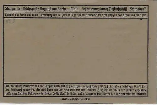 DR: Flugpost am Rhein und am Main, Darmstadt