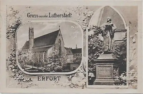 Ansichtskarte Gruss aus der Lutherstadt Erfurt 1921 nach Stettin