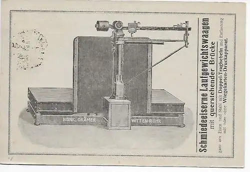 Werbekarte Witten-Ruhr, Waage, als Drucksache 1922 nach Iserlohn