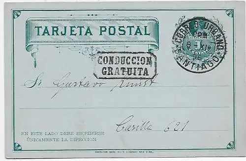 Deutscher Gesangverein Frohsinn, Santiago conduccion Gratuita 1896