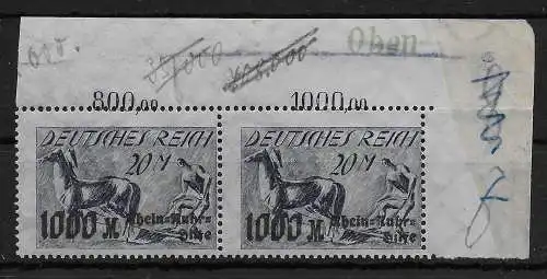 DR: MiNr.260, postfrisch, **, Bogenumschlag und größeres Zahnfeld