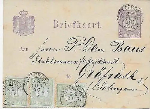 post card Rotterdam, 1880 nach Gräfrath