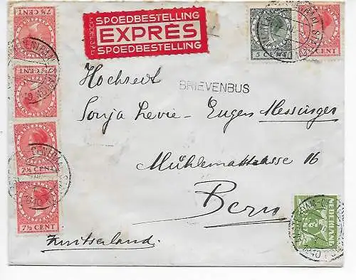 Express Brief Amsterdam nach Bern, 1940