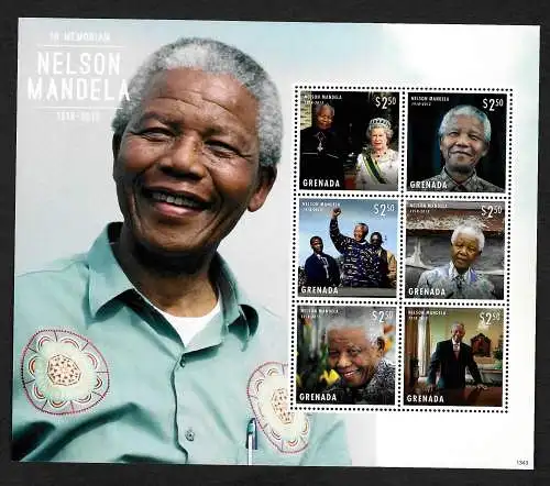 Grenada: Nelson Mandela in Memorian, 6x Marken mit 2,50, postfrisch, **