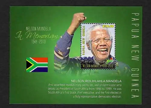 Papua New Guinea: In Momorian Nelson Rolihlahla Mandela, 2013, Block postfrisch