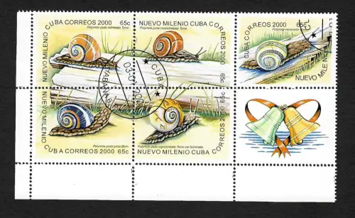 Schnecken über einen Bogen gestaltet, gestempelt 2000