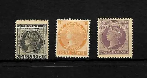 Prince Edward Insel: 1+6+12 cents, #11,15,16, postfrisch, mnh