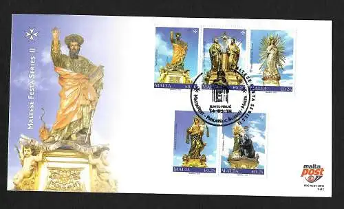 Malta: Maltesische Feste: Himmelfahrt, FDC mit Sonderstempel 2018