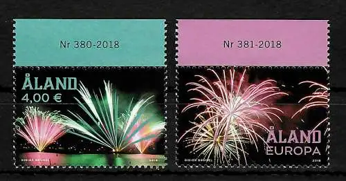 Aland: Feuerwerk, Nr. 380-381, 2018, postfrisch, mnh