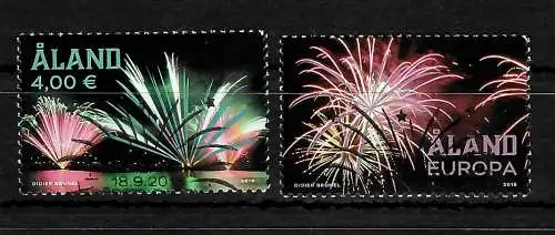 Aland: Feuerwerk, Nr. 380-381, 2018, gestempelt