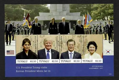 Tuvalu: US Präsiden Trump triffe Korea Präsiden Moon Jae-in, 2017, mnh, **