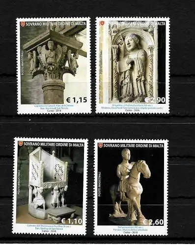 Malta: Malteser Orden; Skulpturen in der Kunst, postfrisch, 4 Briefmarken