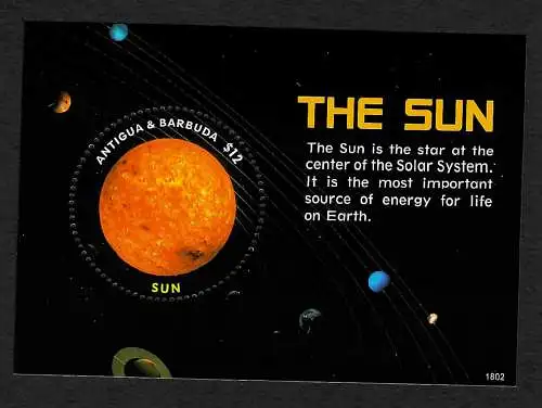 Antigua & Barbuda: The Sun, Center of Solar System, Block, **