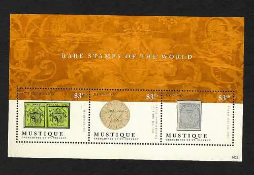 St. Vincent&The Grenadines: Rare Stamps of the World, 3 stamps, mnh postfrisch