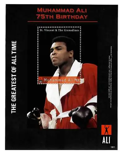 St. Vincent&The Grenadines: Muhammad Ali, 75. Birthday, mnh postfrisch