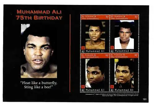 St. Vincent&The Grenadines: Muhammad Ali, 75. Birthday, mnh postfrisch