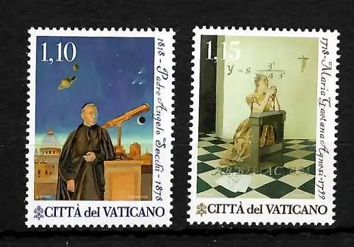 Vaticano: Wissenschaft und Glaube, 2 Briefmarken, postfrisch