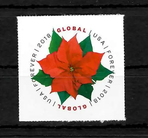 USA Forever: Flower: Weihnachtsstern Poinsettia, mnh