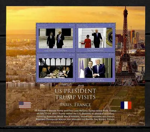 St. Vincent&The Grenadines: US President Trump visits Paris, 2017