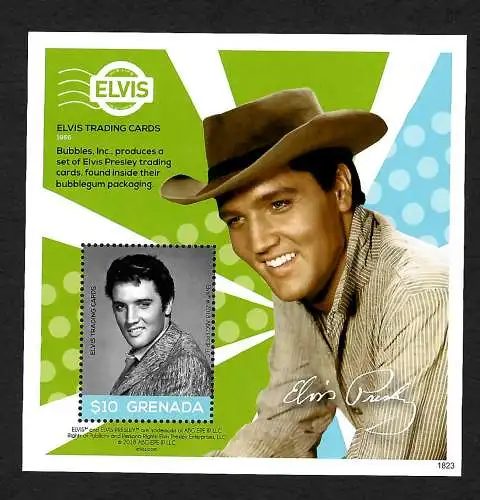 Grenada: Elvis Presley: Trading cards, Block postfrisch