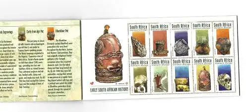 Südafrika: small leaflet, 10 art stamps with explanation for each of them, 1998