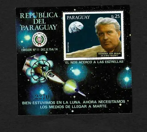 Paraguay: Wernher von Braun, rocket science, Block #308, #2972