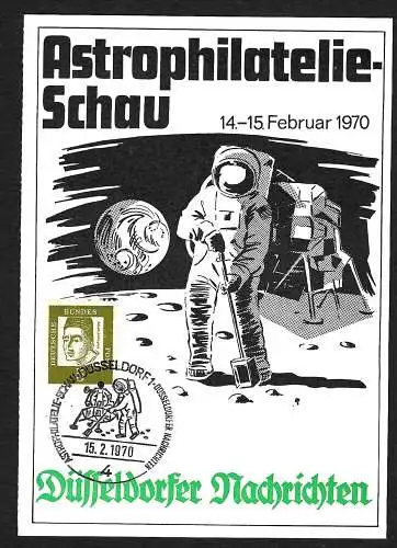 Bund: Astrophilatelie-Schau 1970, Apollo 11, Man on the moon, Erinnerungskarte