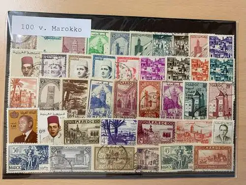 100 different stamps of Maroc/Marokko, used