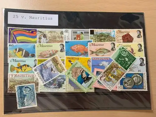 25 different stamps of Mauritius, used